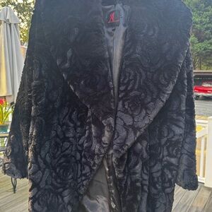 Adrienne Landau Midnight Floral Teddy Jacket